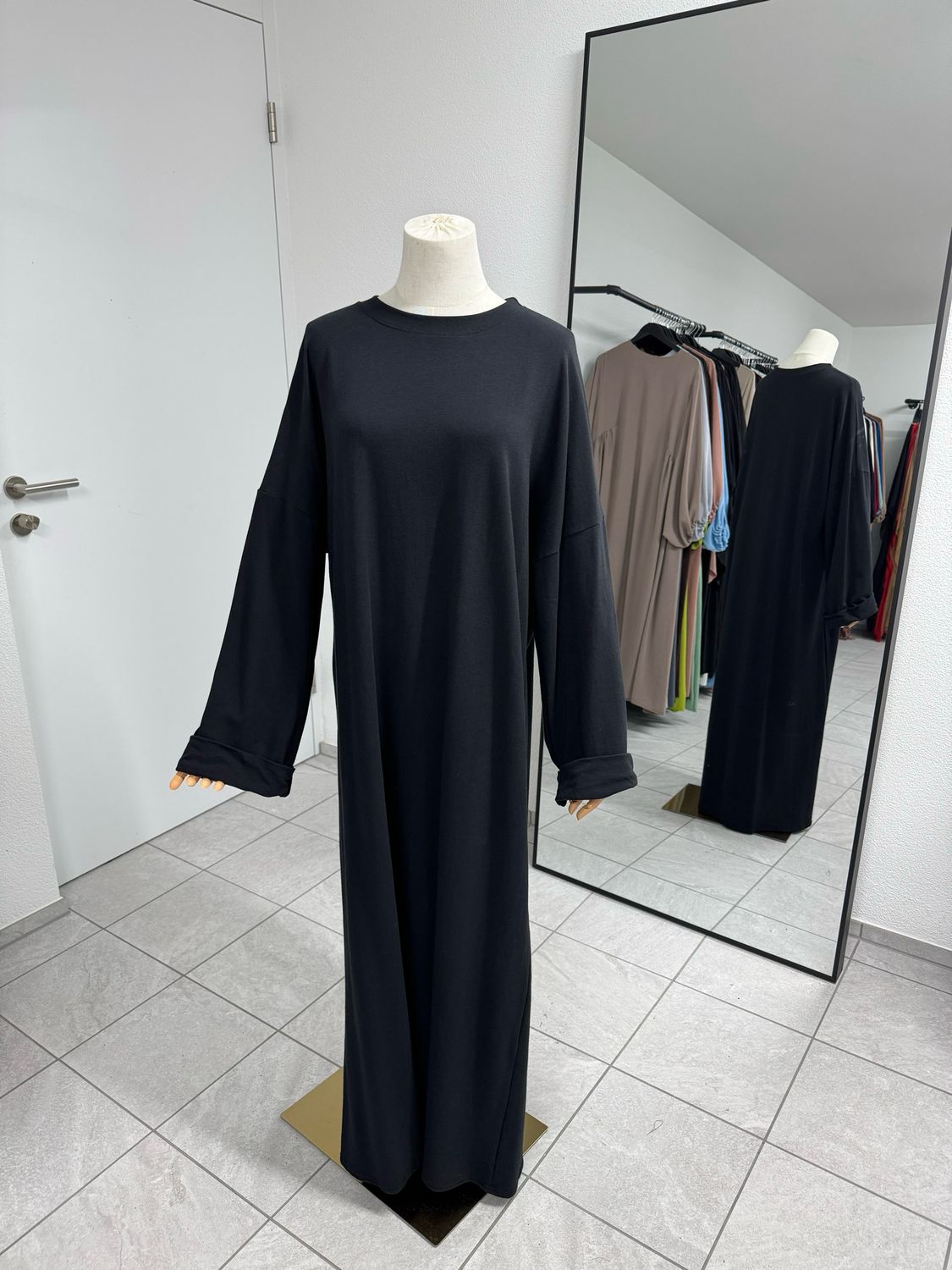 Basic Abaya Baumwolle schwarz