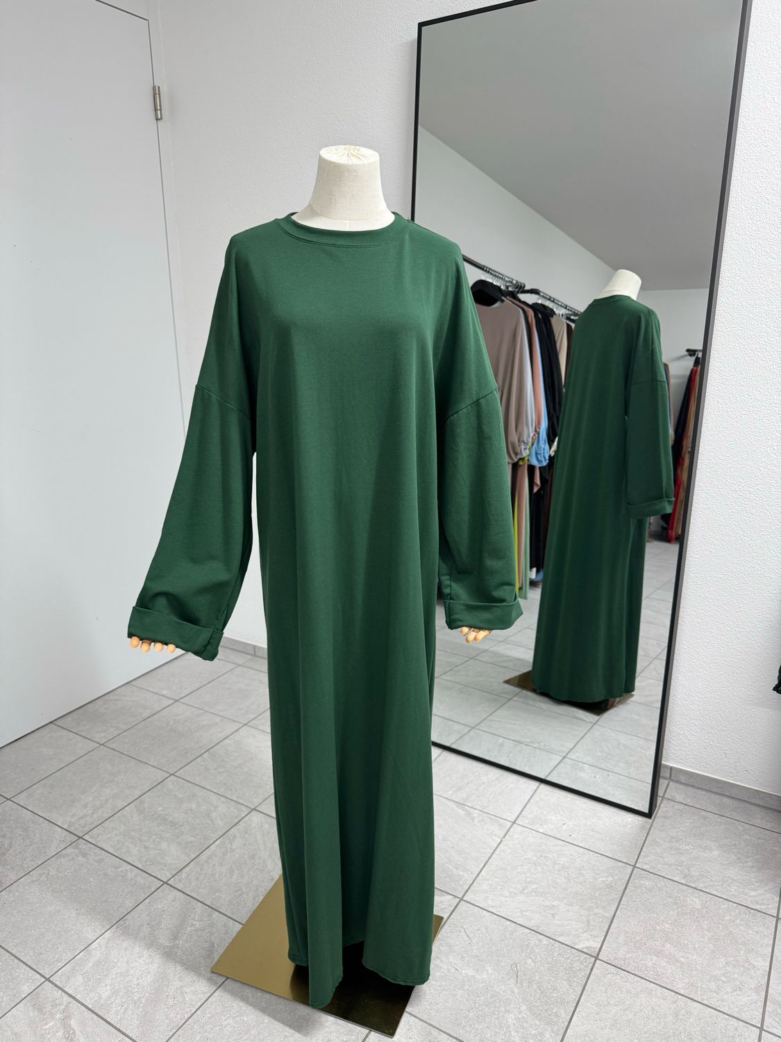 Basic Abaya Baumwolle Grün