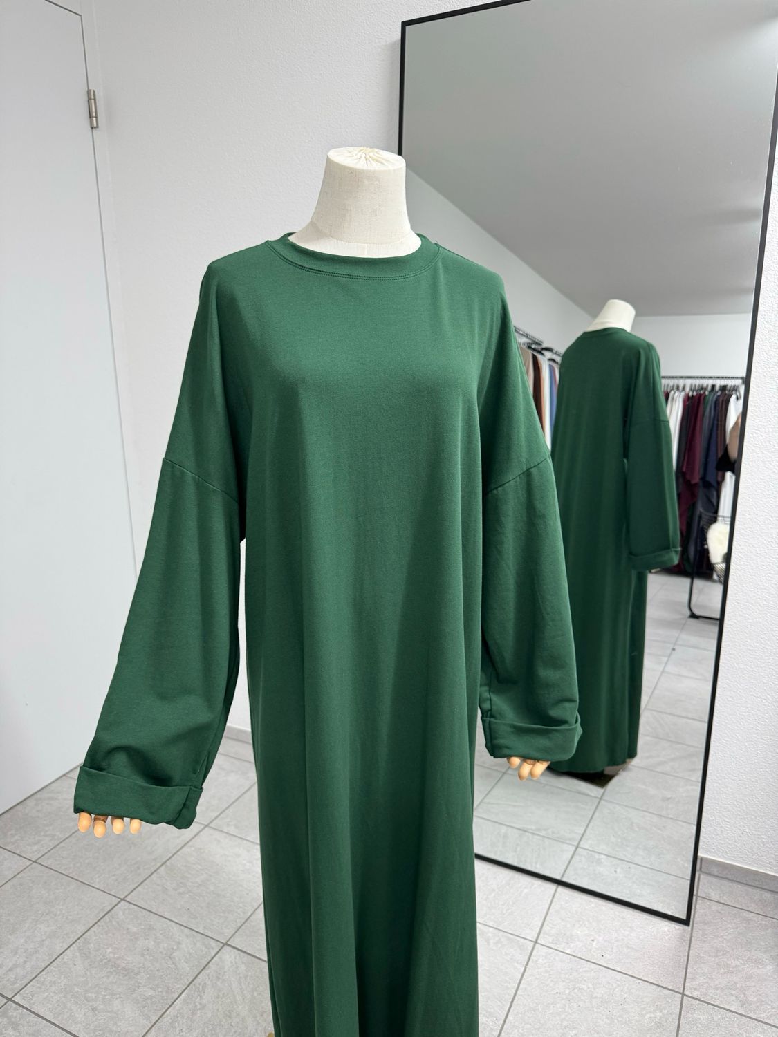 Basic Abaya Baumwolle Grün