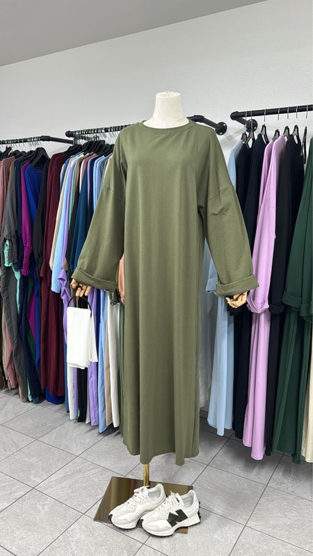 Basic Abaya Baumwolle khaki