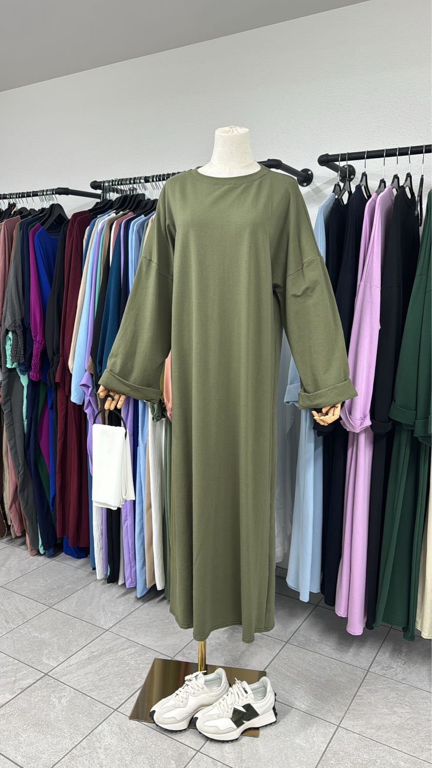 Basic Abaya Baumwolle khaki