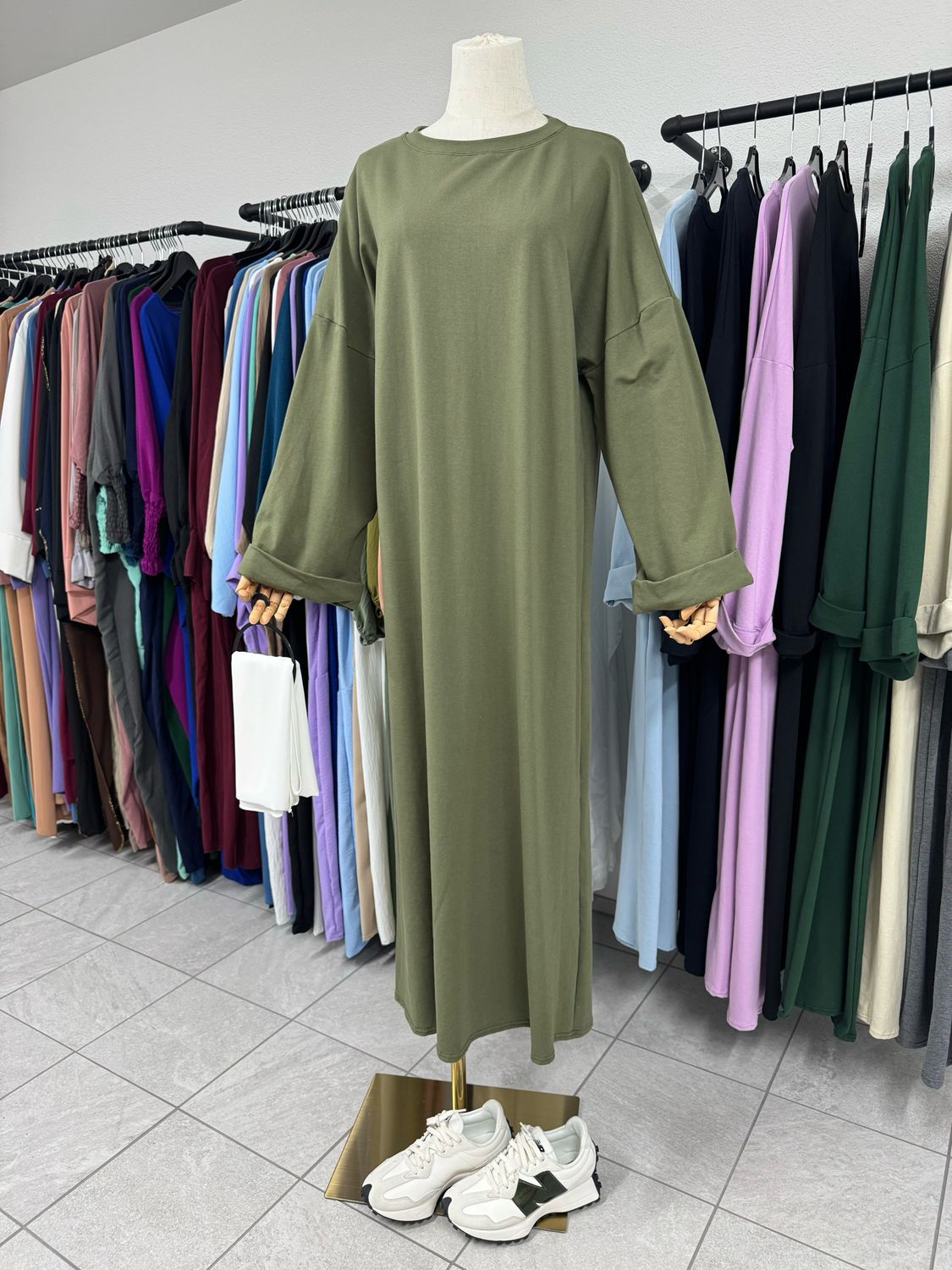 Basic Abaya Baumwolle khaki