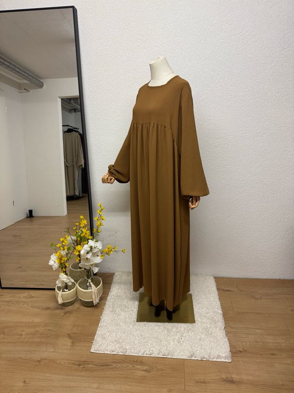 Abaya-Ballonärmel hellbraun