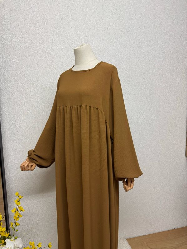 Abaya-Ballonärmel hellbraun