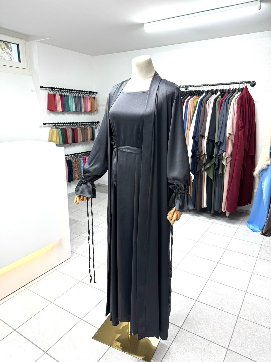 MIYAH ABAYA dunkle grau