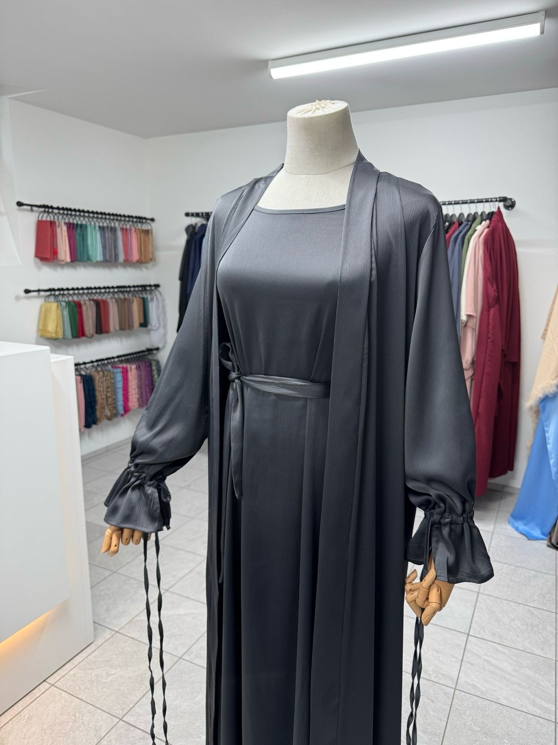 MIYAH ABAYA dunkle grau