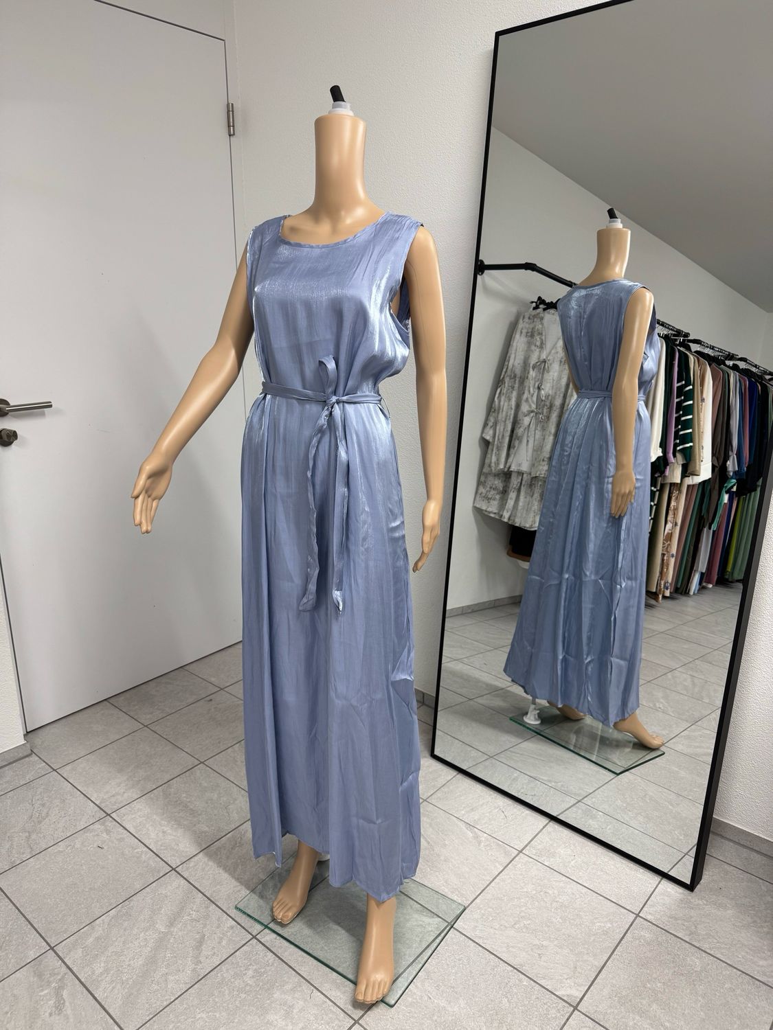 Metallic Dreiteiler Abaya blaujeans