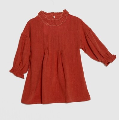 Summer long sleeve linen dress for girls. Comfortable and breatheable