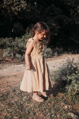 Sleevles summer cotton dress. Natural mnaterial clothing for kids 