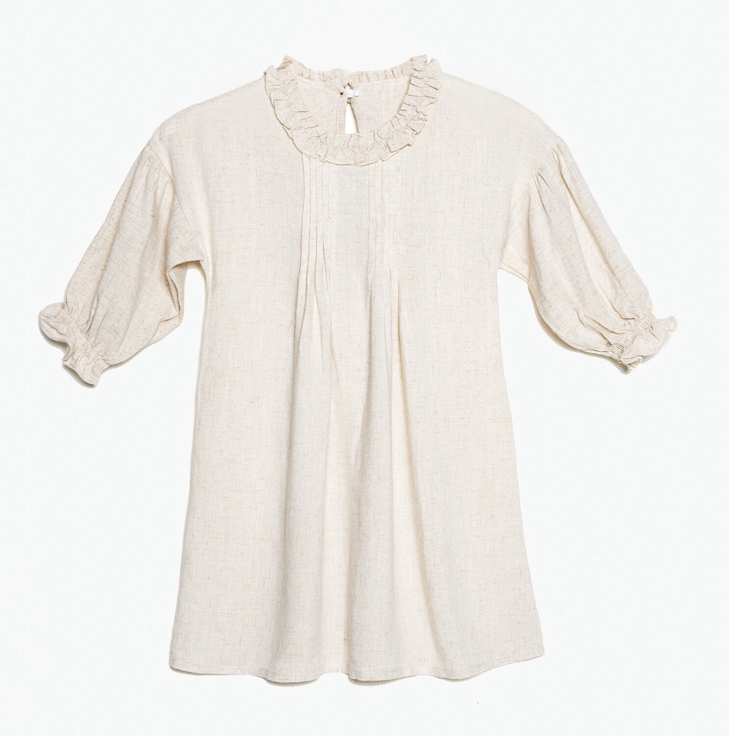 Summer long sleeve linen dress for girls. Comfortable and breatheable