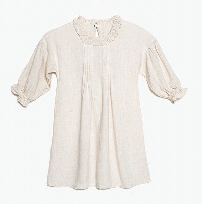 Summer long sleeve linen dress for girls. Comfortable and breatheable