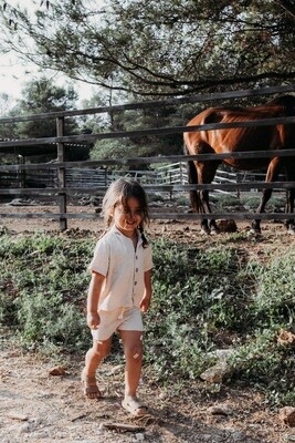 Short and shirt set. Linen set for kids. Organic natural fabric for kids 