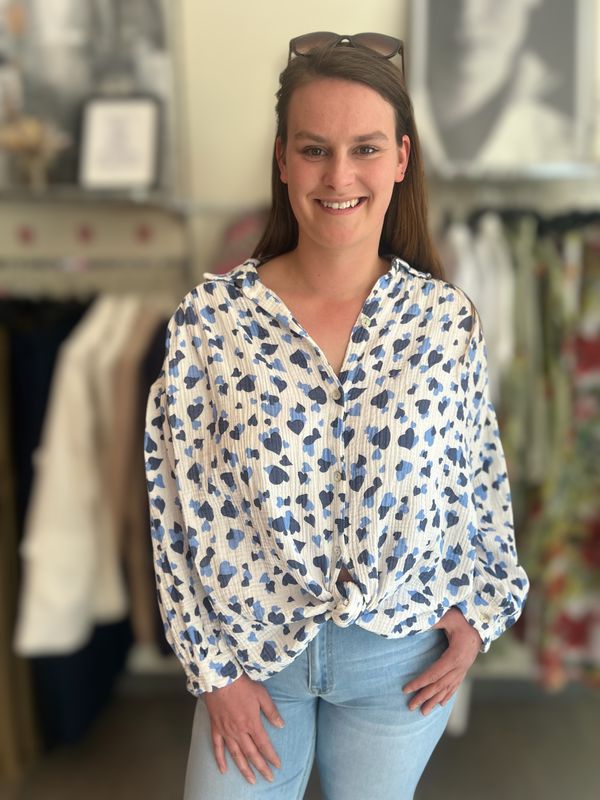 Herz - Musselin Bluse