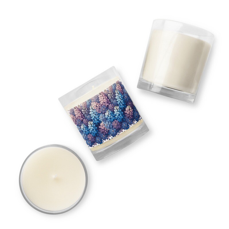 Bluebonnets Glass jar soy wax candle