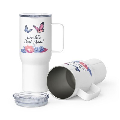 World&#39;s Best Mom Travel mug with a handle