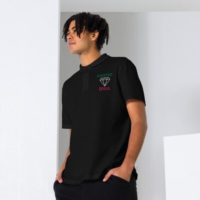 Dinking Diva Embroidered Unisex pique polo shirt