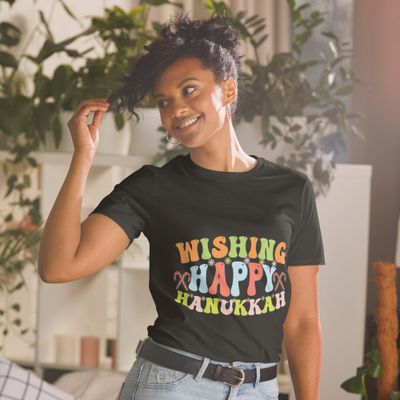 WISHING HAPPY HANUKKAH 101 Short-Sleeve Unisex T-Shirt