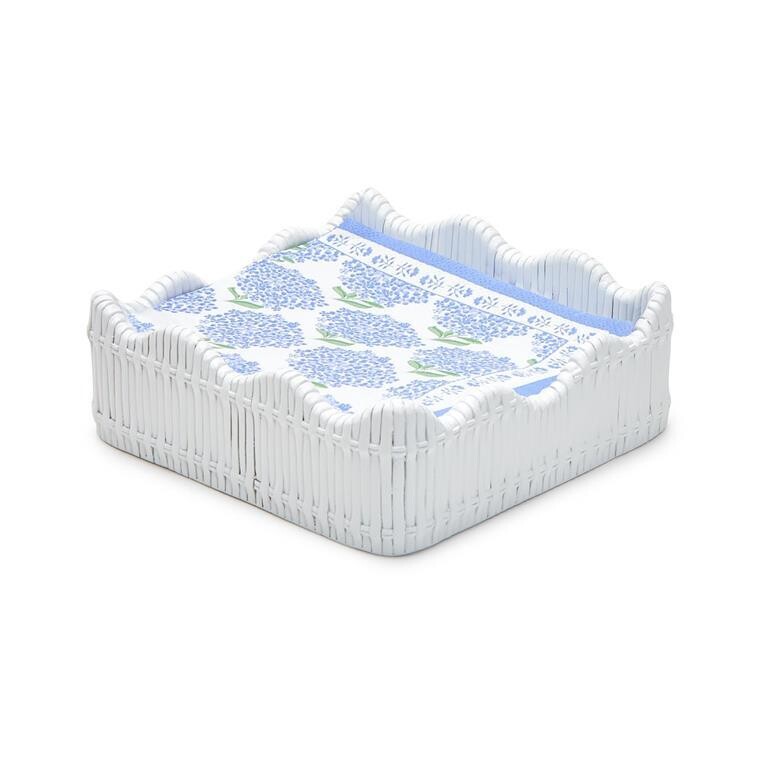 Scalloped Edge Napkin Holder - White