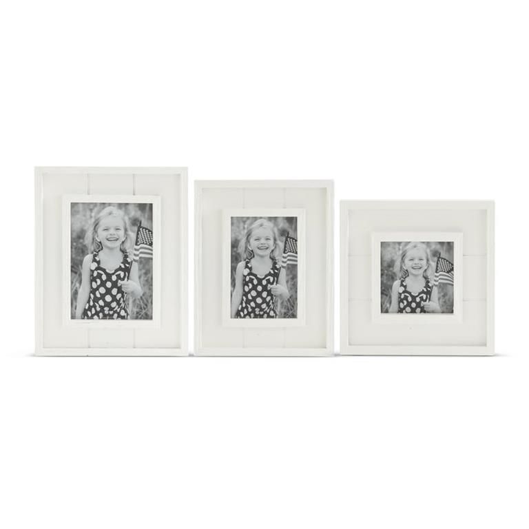 White Wood Square Photo Frame