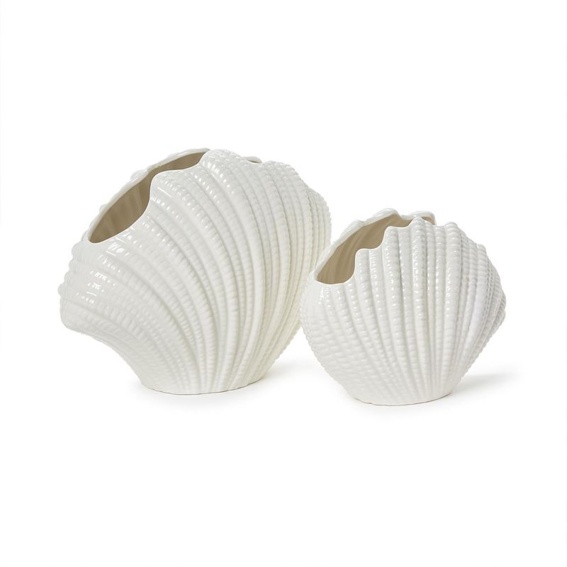White Shell Vases