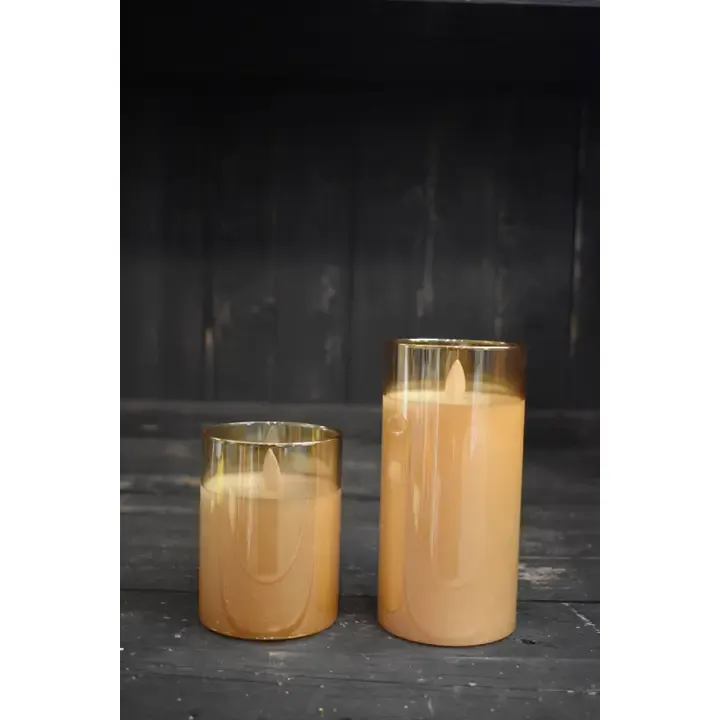 3x4 Amber Glass Moving Flame Candle