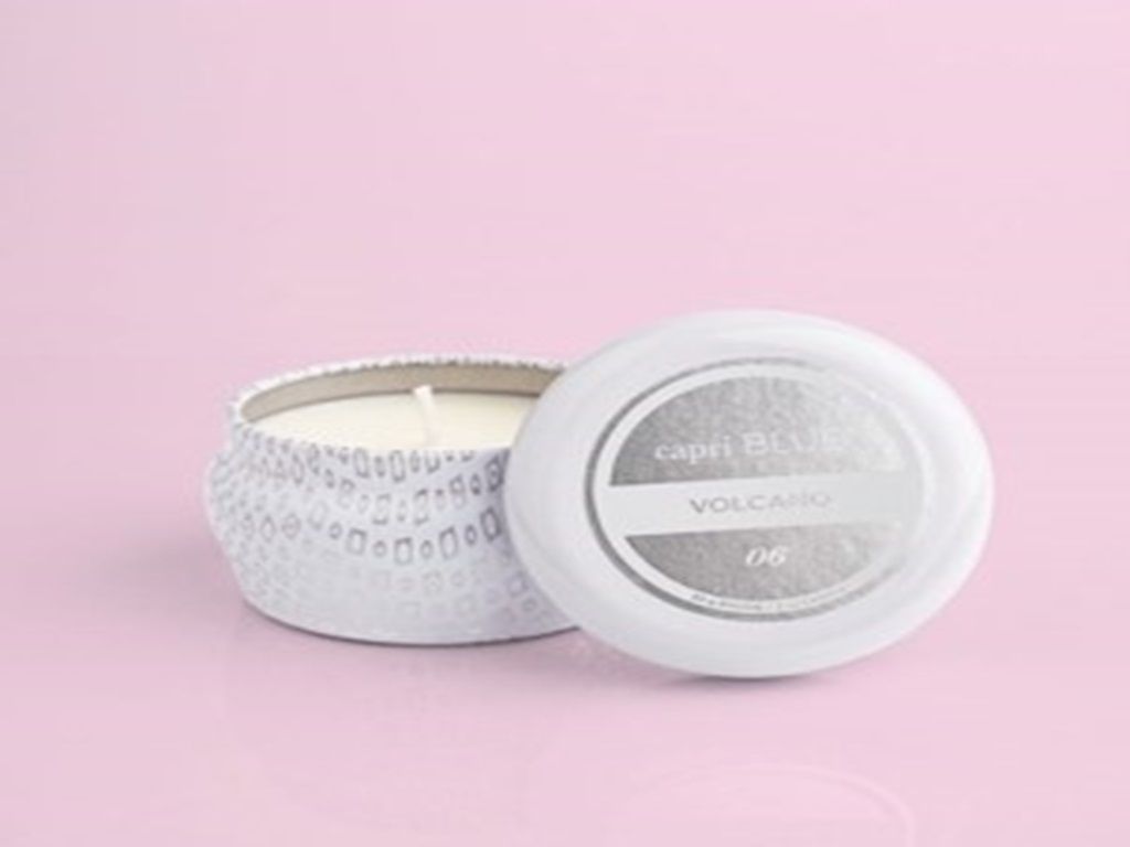 3oz White Printed Mini Tin Volcano Candle