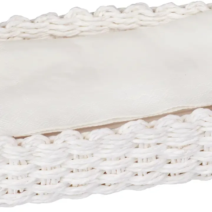 White Weave Guest Towel Caddy 