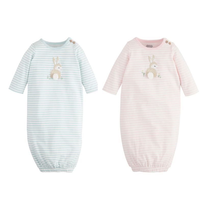 Baby&#39;s Striped Bunny Gown