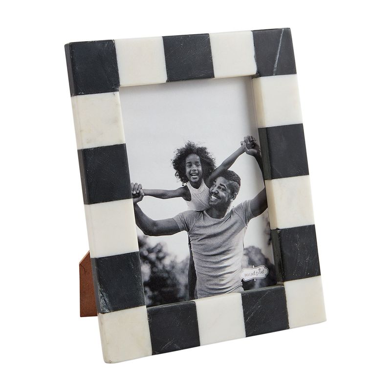 Black And White Checkered Marble Frame Large