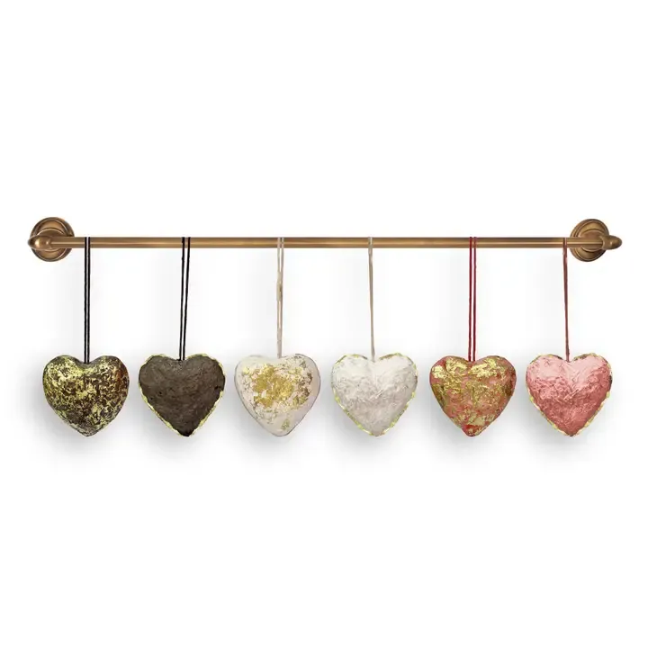 Gold Foil Paper Mache Hearts