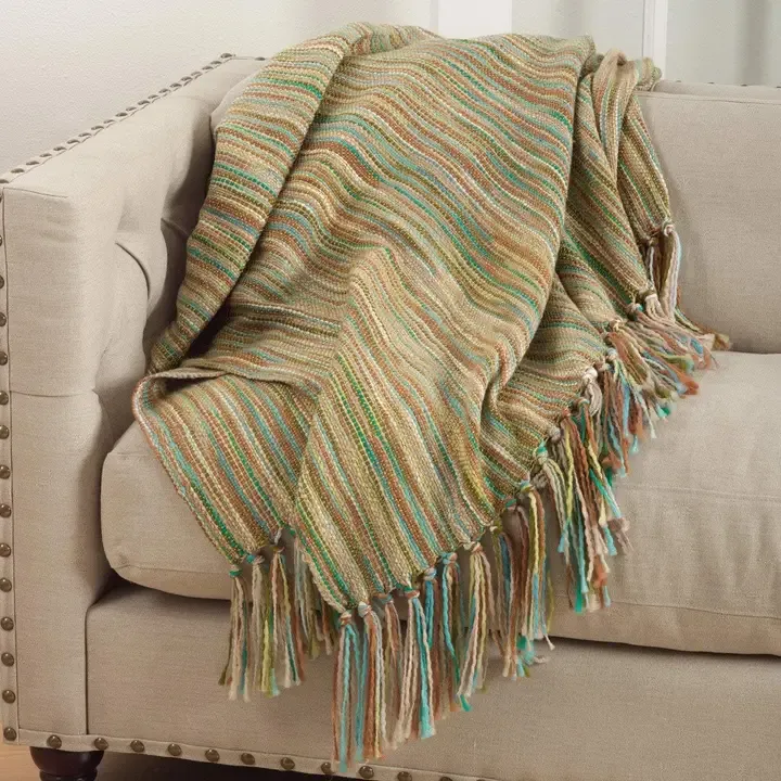 Tri-tone Green Throw