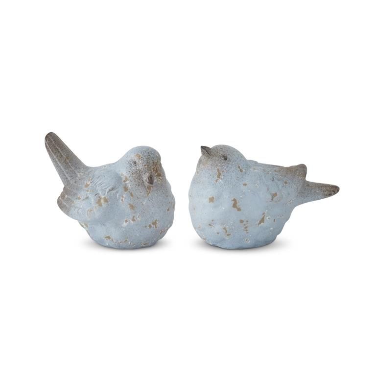 Assorted 4.5 Inch Weathered Blue Terracotta Birds