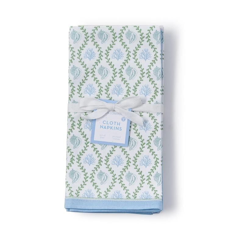Coral Reef Block Print Cloth Napkins