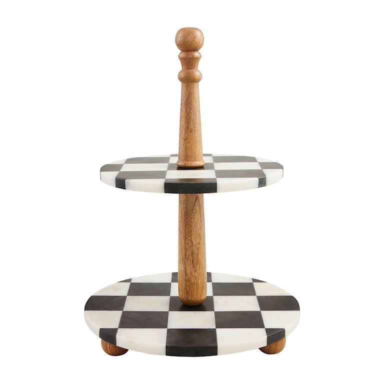 Black And White Check Tiered Server