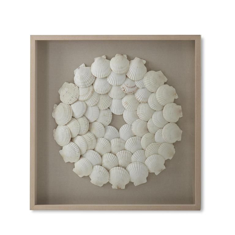 Shadowbox Framed Seashell Medallion Wall Art