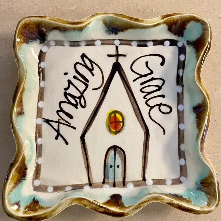 Amazing Grace Church Candle Plate