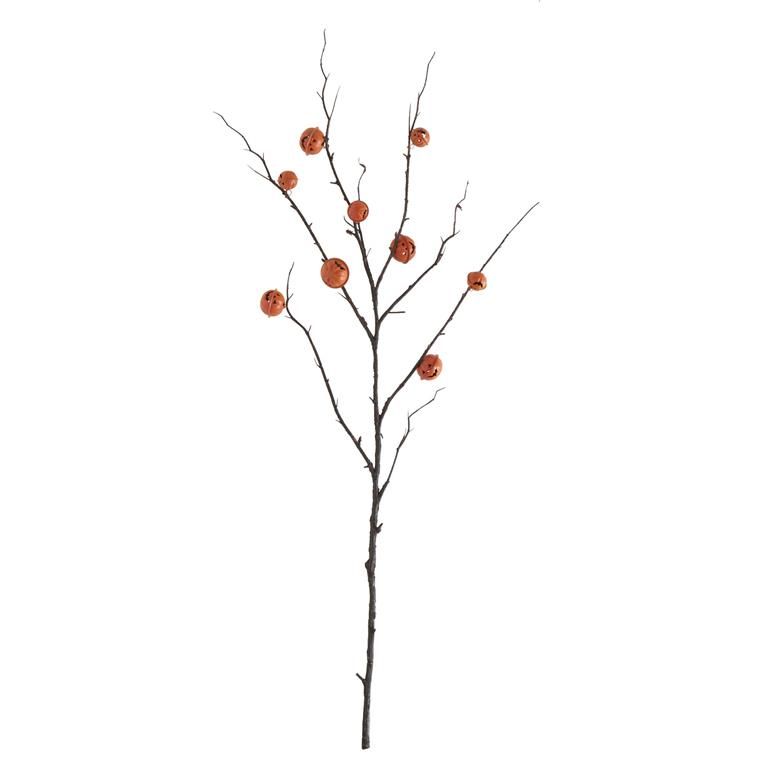 36 Inch Orange Jack O Lantern Pumpkin Bells Stem