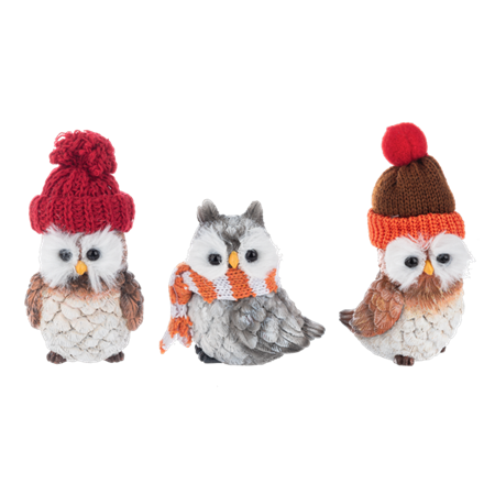 Hoos Ready For Fall Owl Figurine