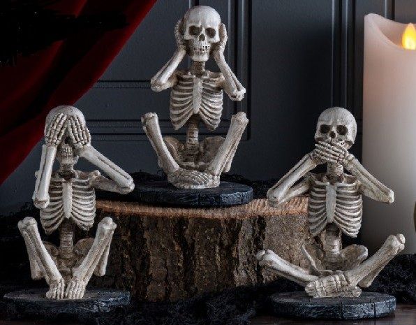 Hear No, See No, Speak No Skeleton