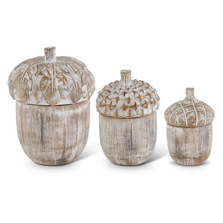 Resin Acorn Lidded Containers