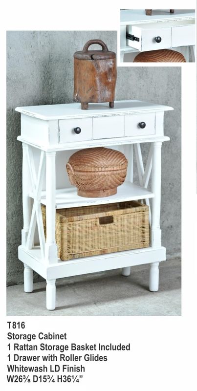 Storage Cabinet With Rattan Basket