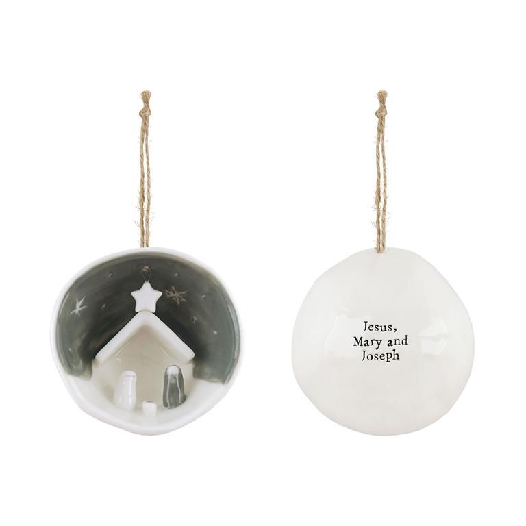 Nativity Half Circle Ornament In Box