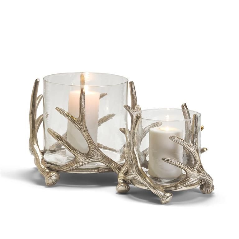 Silver Antler Candleholder