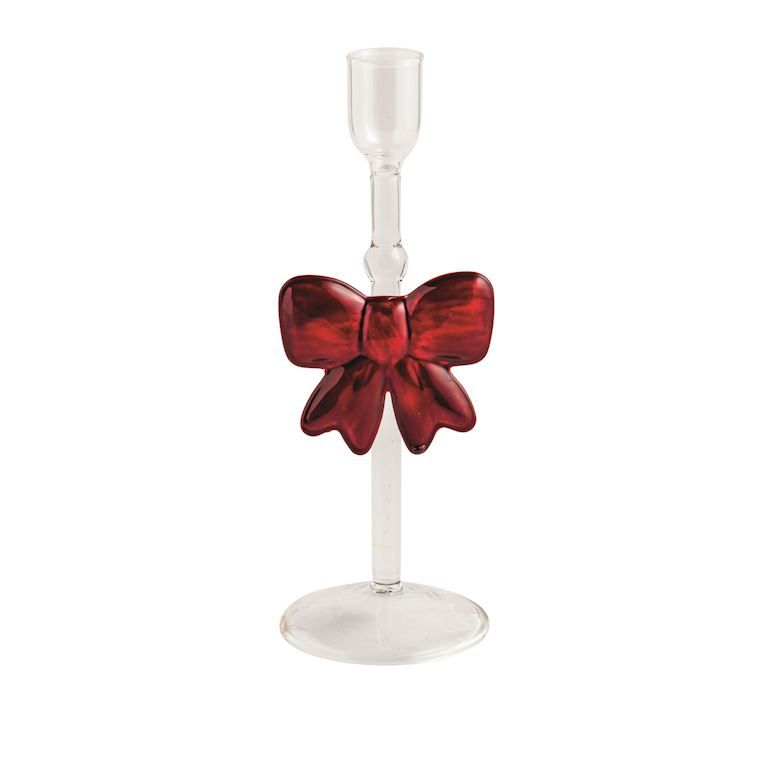 Xmas Glass Taper Holder