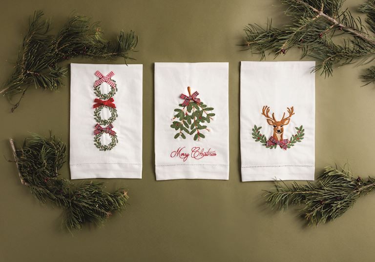 Xmas Embroidered Towel