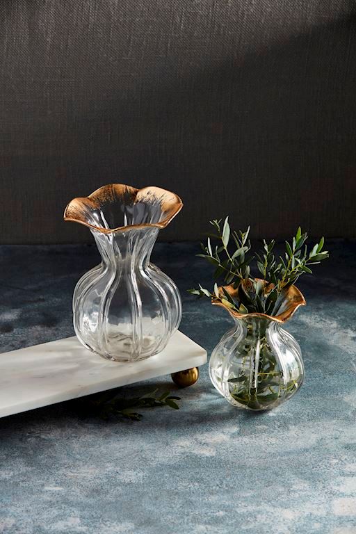 Ruffled Glass Vases
