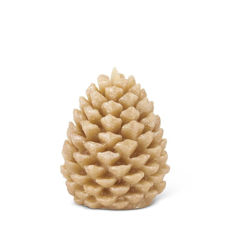 6.5 Inch Gold Pinecone Candle