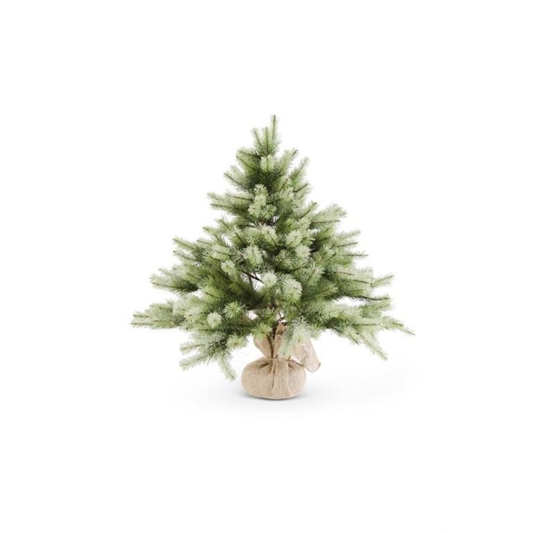 29 Inch Glittered Pine Tree In Burlap Sack