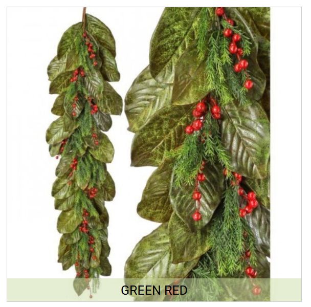 48 Inch Berry Magnolia Garland