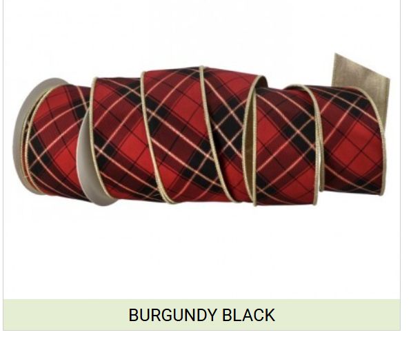 2.5 Inch Plaid Metallic Ribbon